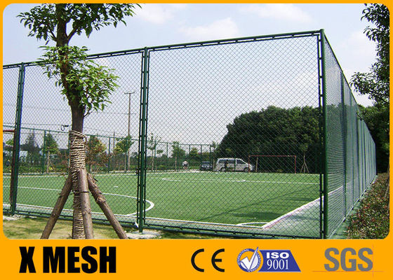 6m Höhen-beschichtete Fußball archiviertes Kettenglied-Mesh Fencing PVC Kettenglied-Zaun