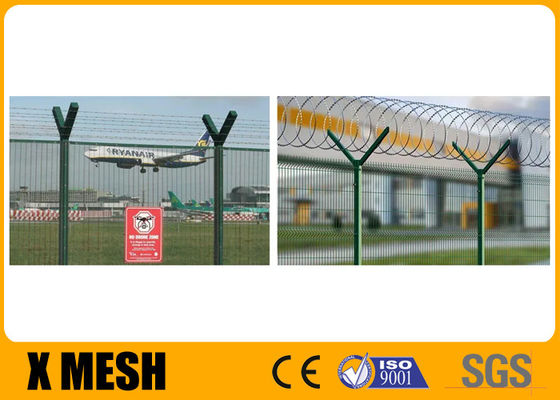 Pulver der hohen Sicherheits-3D V Mesh Metal Mesh Fencing Green beschichtet für Flughafen-Felder